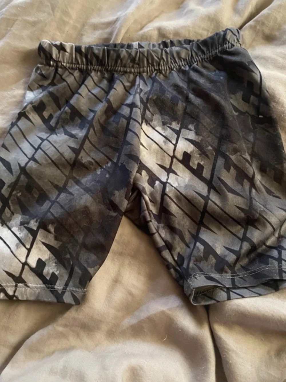 Nike Black and Gray Graphic Athletic spandex Shorts